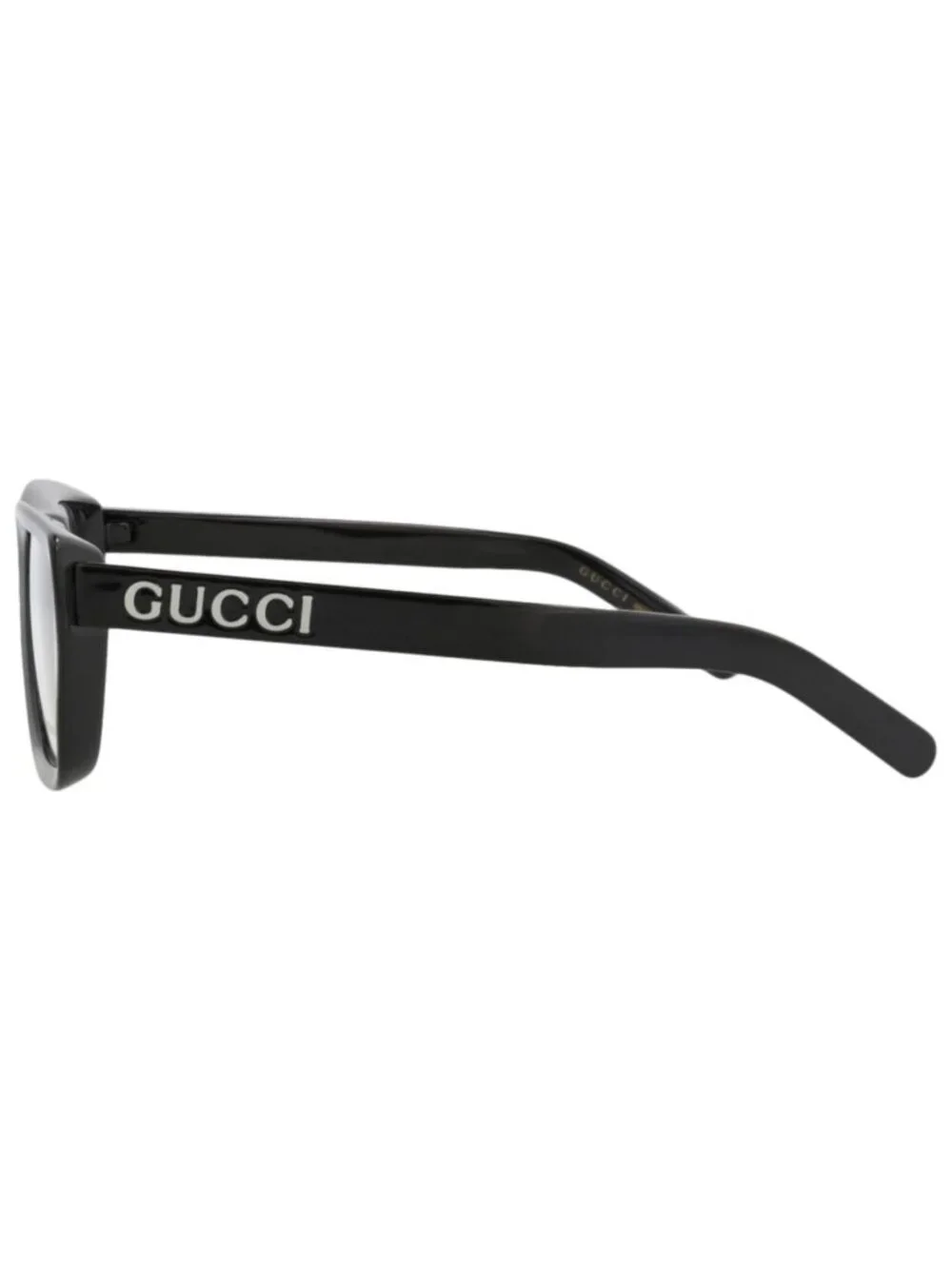 New Gucci Women's Eyeglasses Square Rectangle Injection Frame Mens Black Black